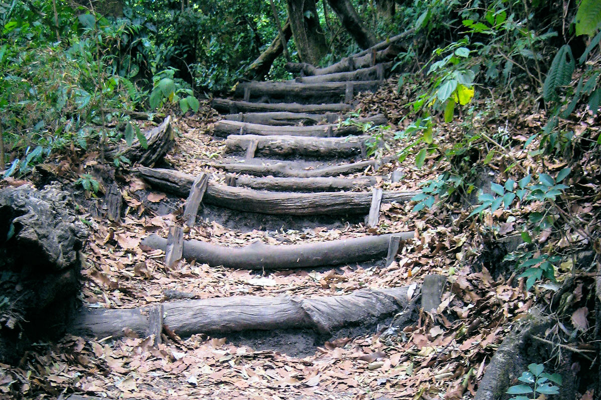 Steps to the Izalco Volcano. 