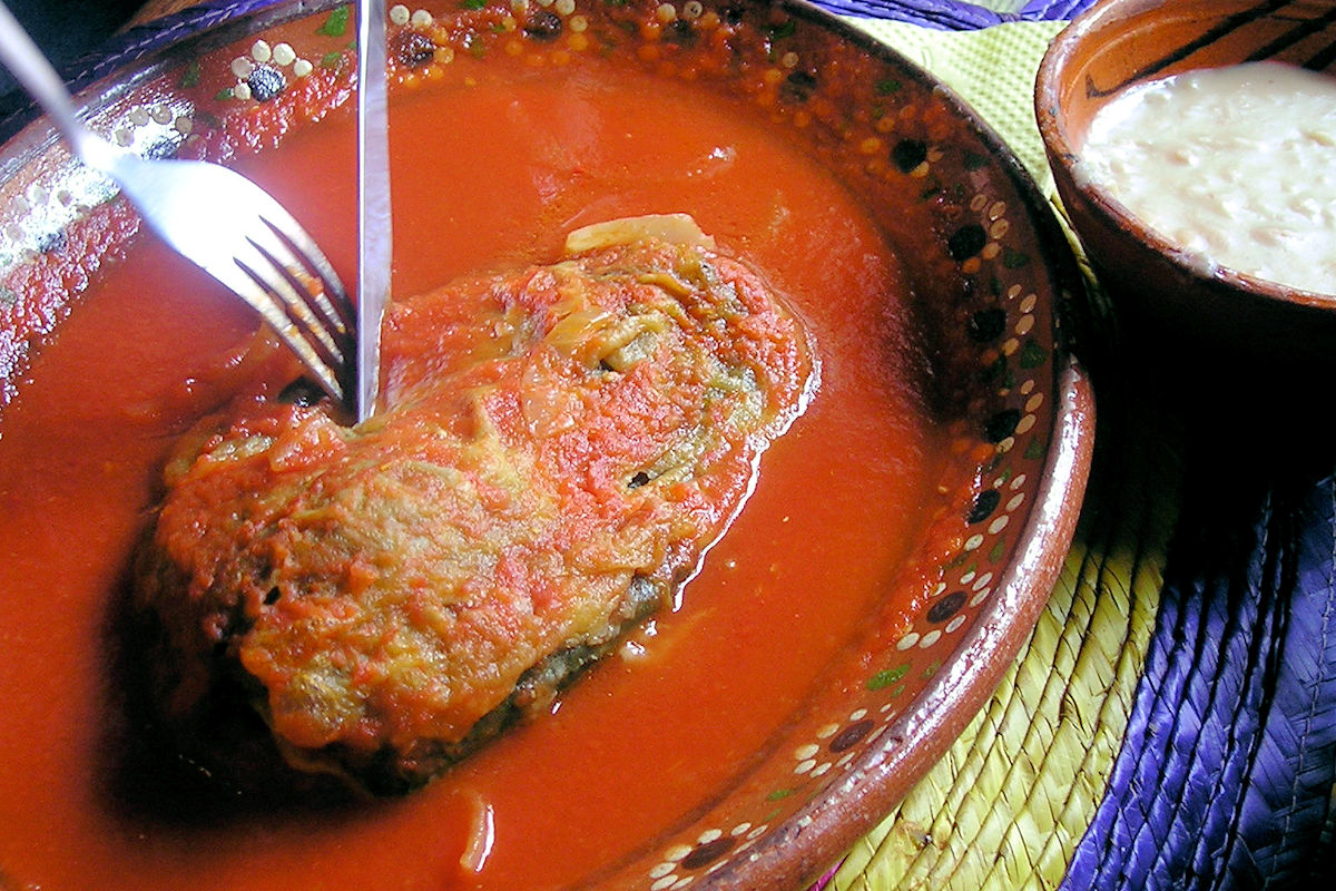Salvadoran Food. Chiles Rellenos.