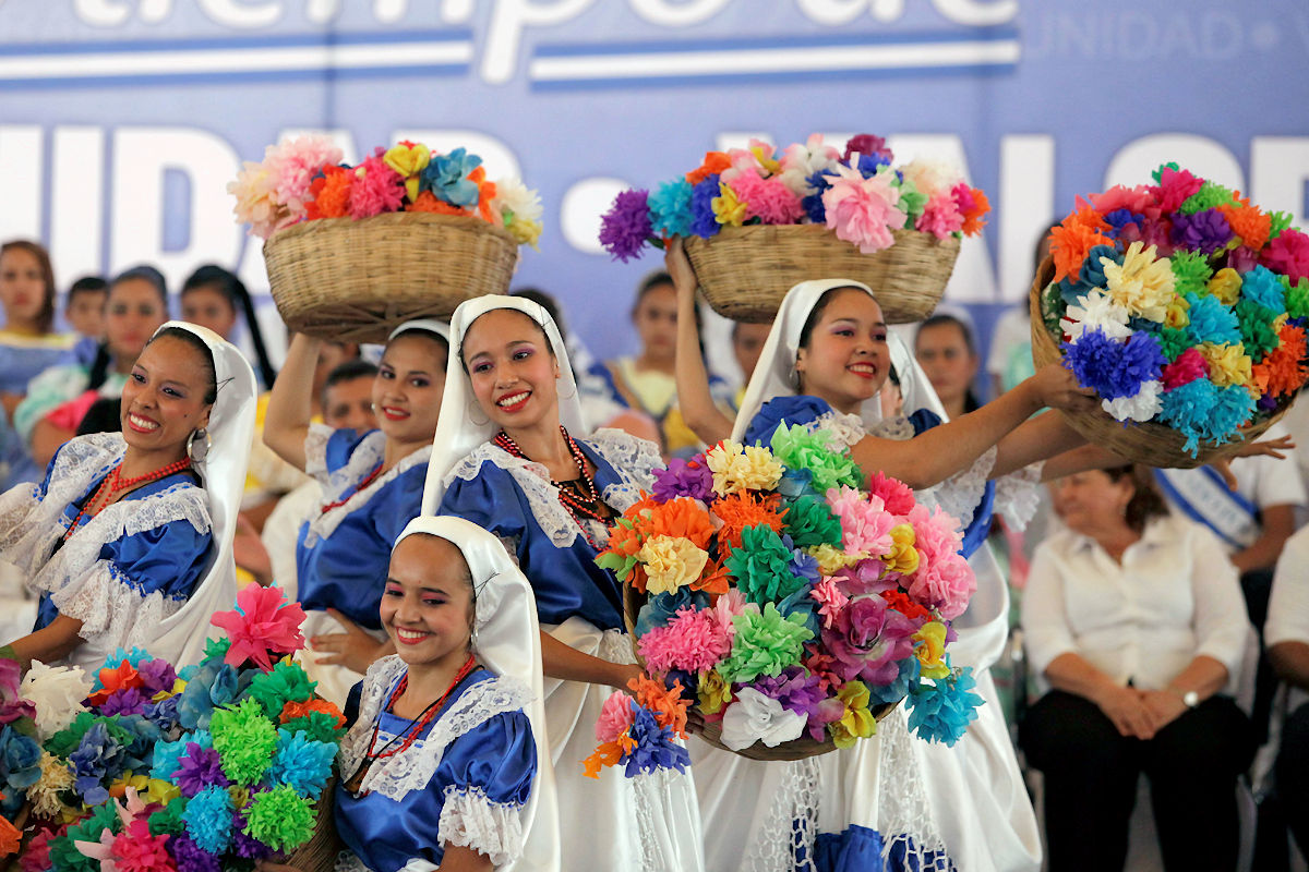 Blue and white costume of El Salvador.