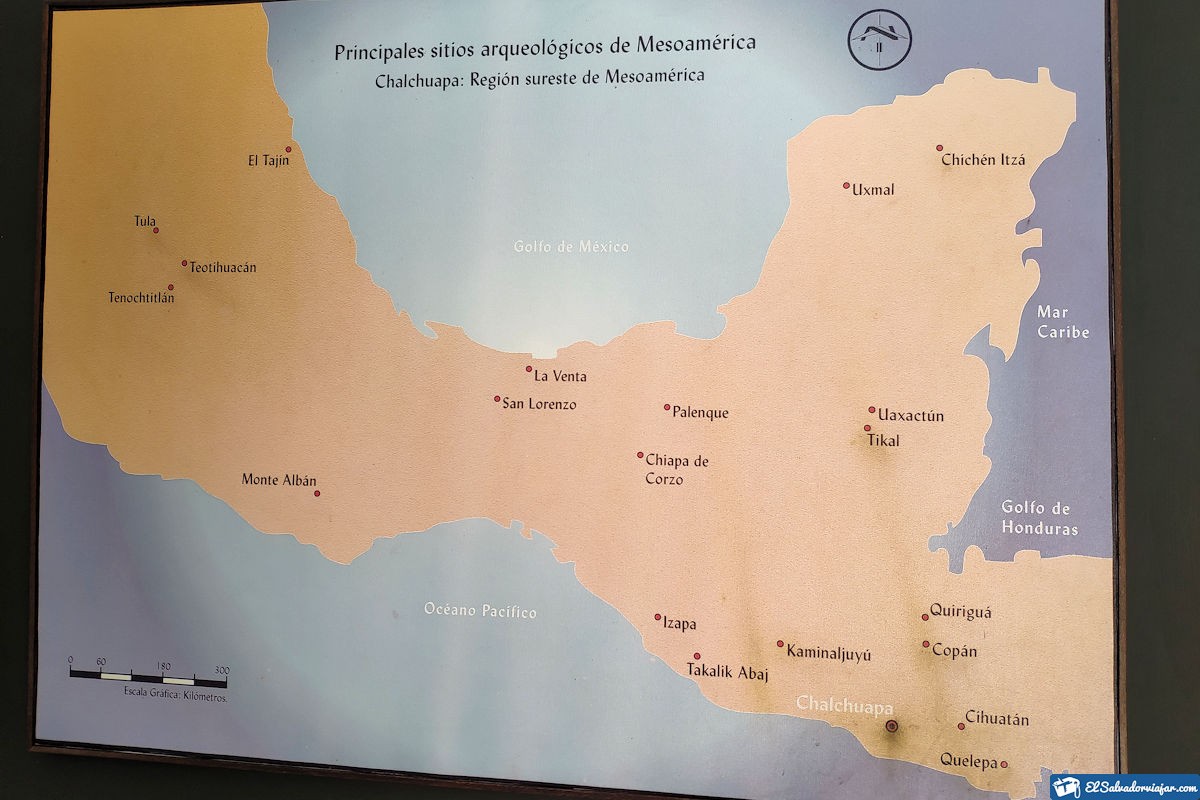 Mapa con Sitios Arqueológicos en Mesoamérica
